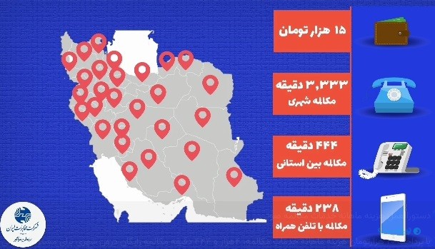 سقف مکالمه بدون پرداخت هزینه در مراکز استان