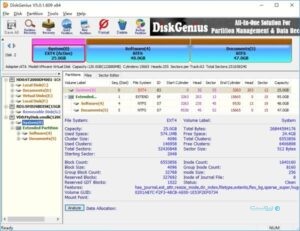 نرم‌افزار DiskGenius برای بررسی بدسکتورها